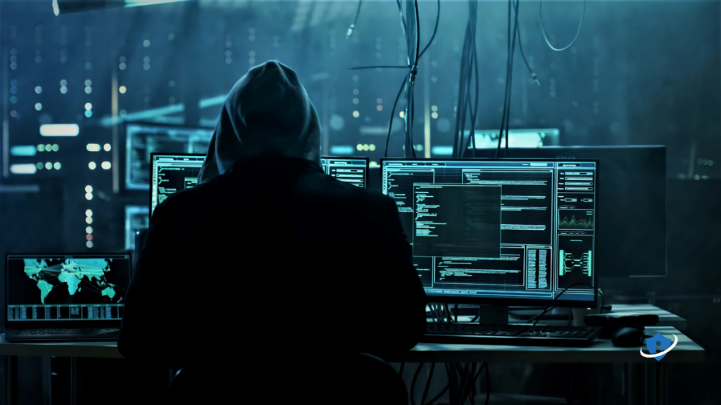 A computer hacker at work.