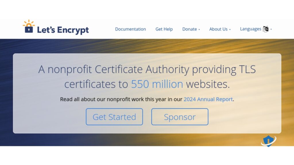 Lets encrypt screenshot.