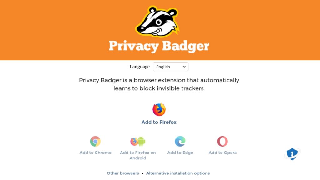 Privacy badger screenshot