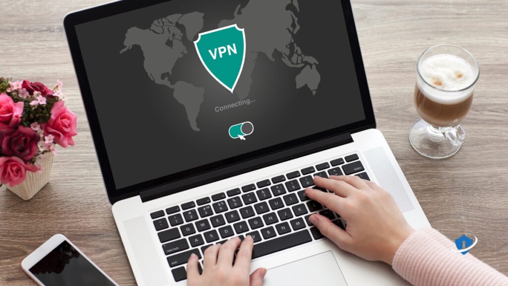 VPN connecting on a laptop.